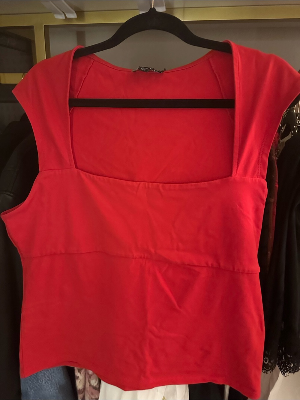 J. CREW Red Square-Neck Tank Top 🍓